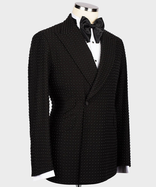 Black All Black Stone-Embellished Tuxedo
