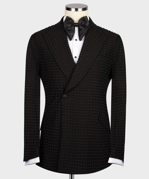 Black All Black Stone-Embellished Tuxedo