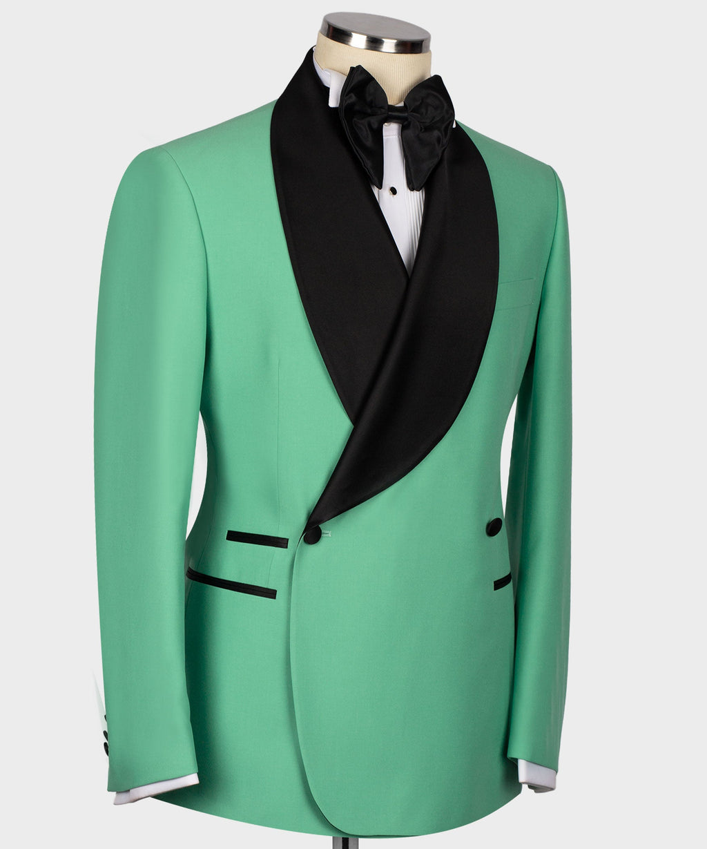 Black Collar Green Tuxedo - Style 02
