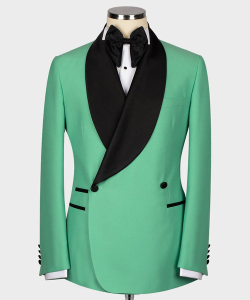 Black Collar Green Tuxedo - Style 02