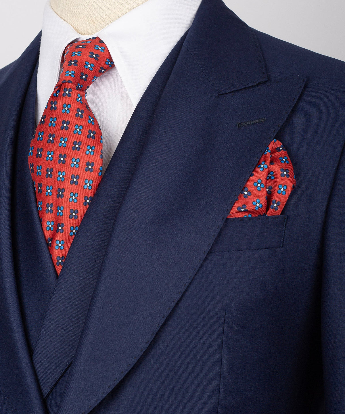 Three-Piece Suit Navy Blue - Gold-Button