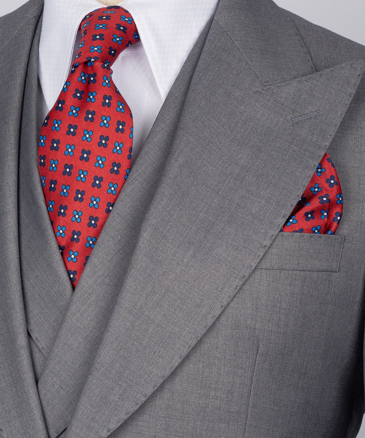 Three-Piece Suit Gray - Gold-Button