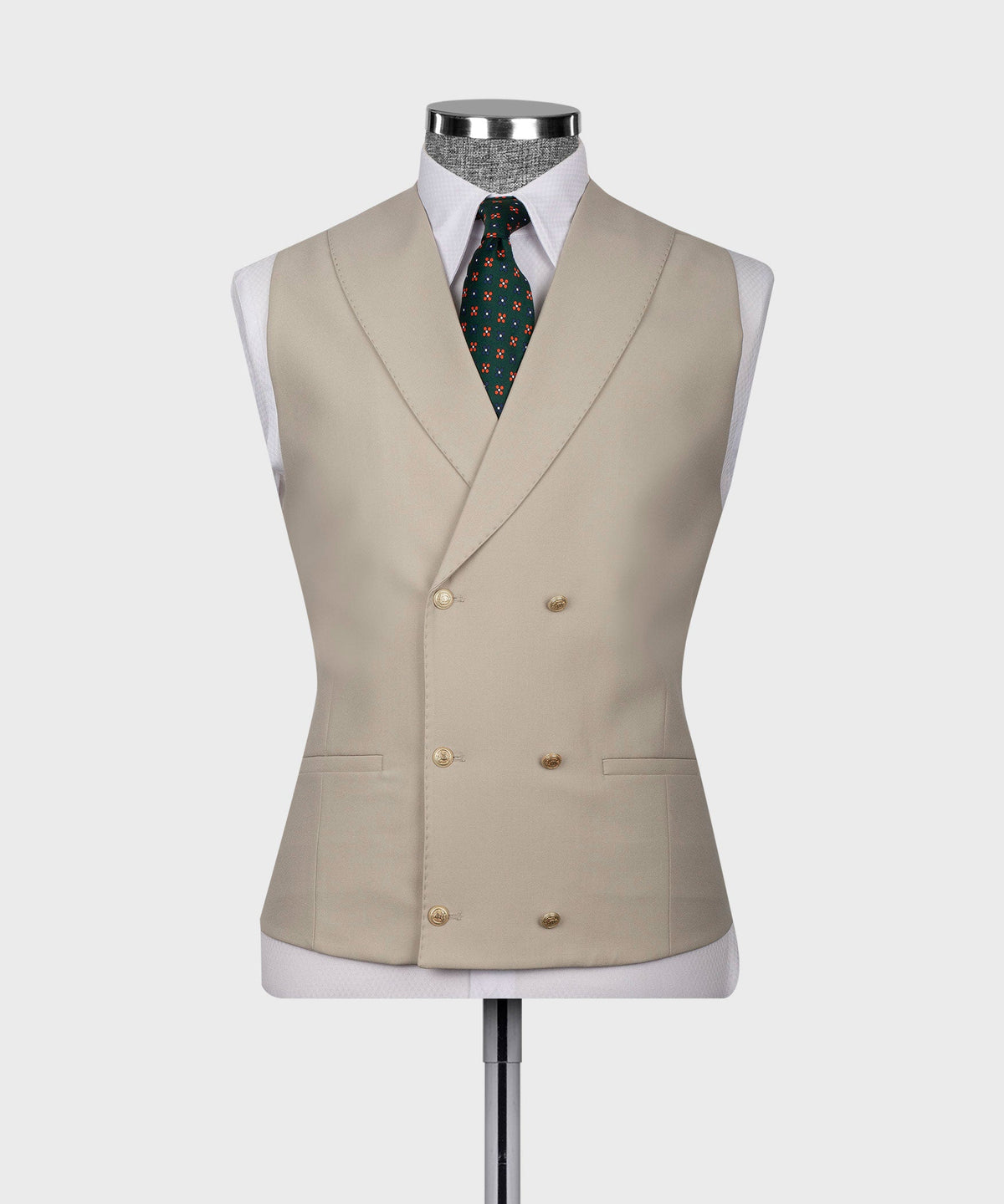 Three-Piece Suit Cream - Gold-Button
