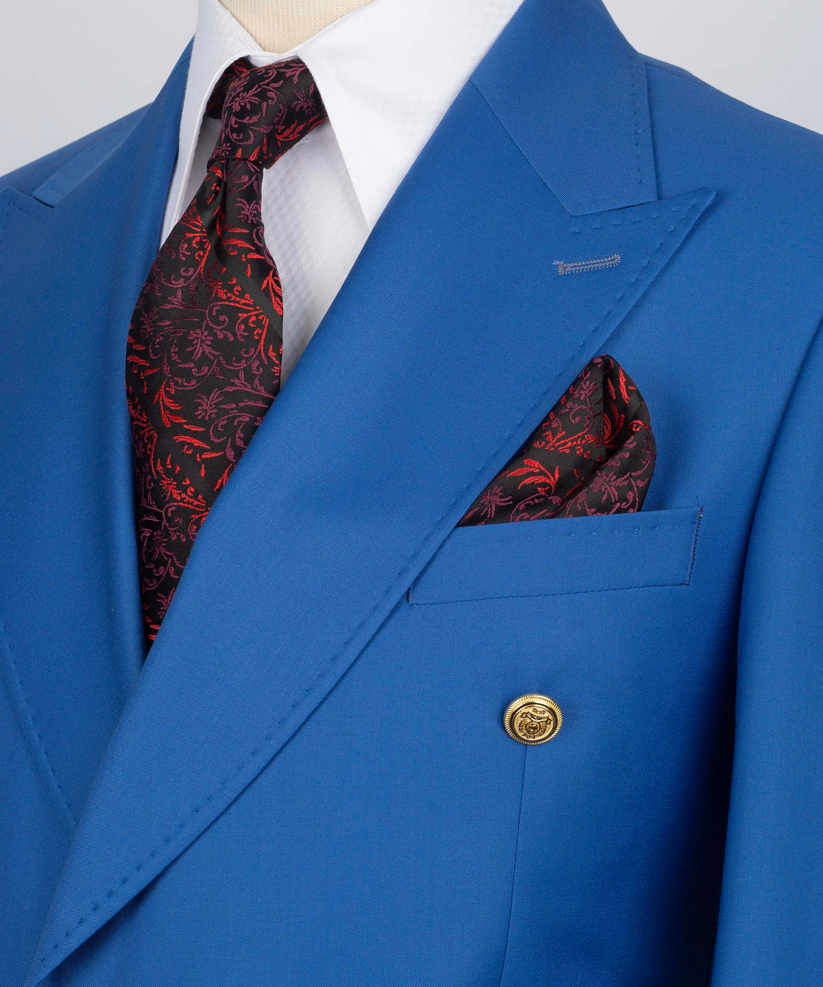 Blue Double-Breasted Suit - Style 05