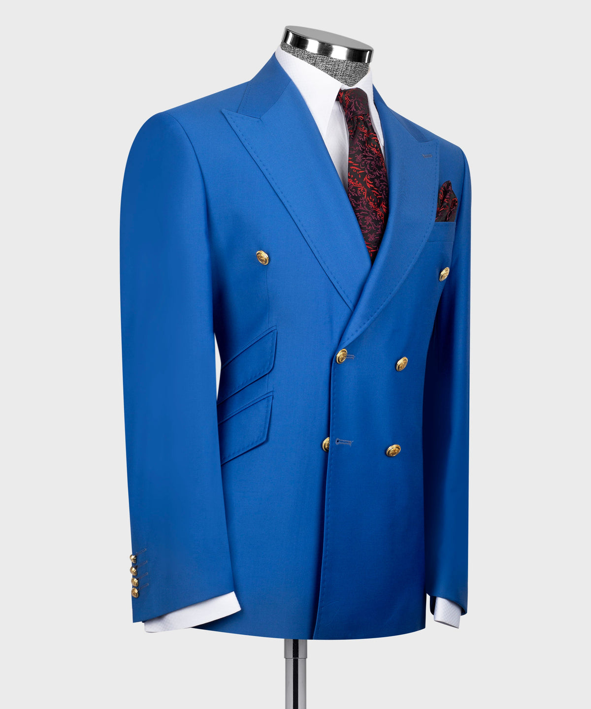 Blue Double-Breasted Suit - Style 05