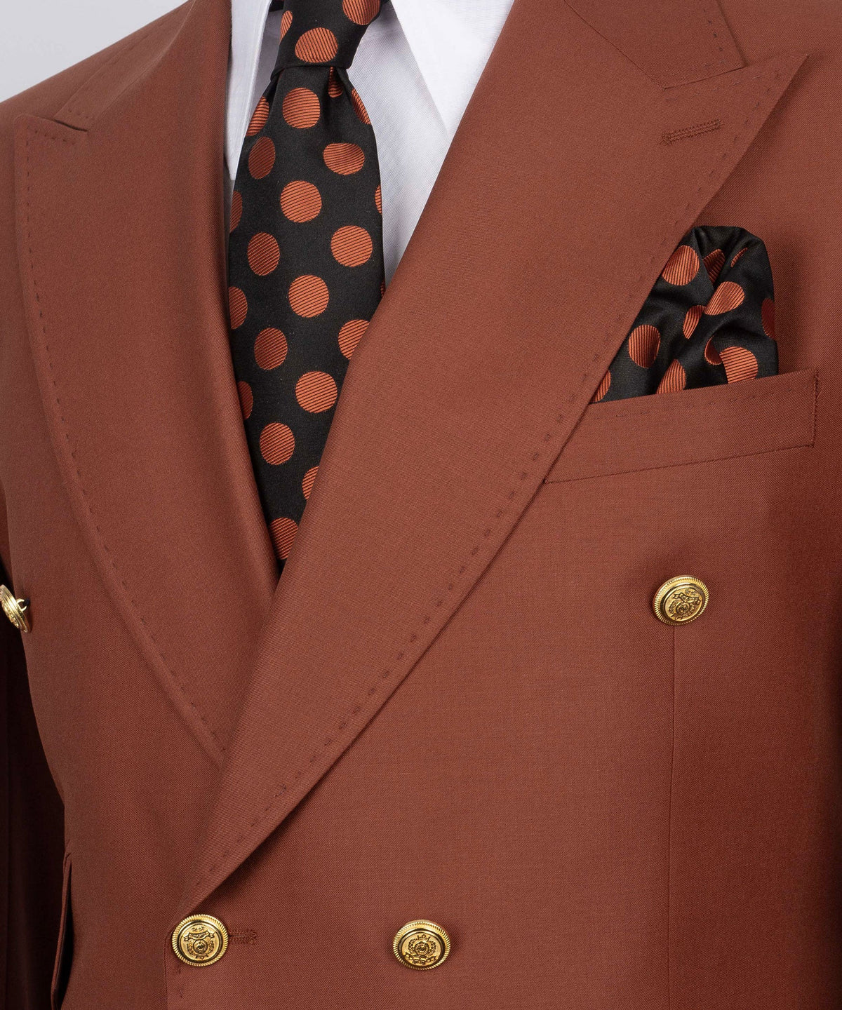 Burgundy Double-Breasted Suit - Style 04