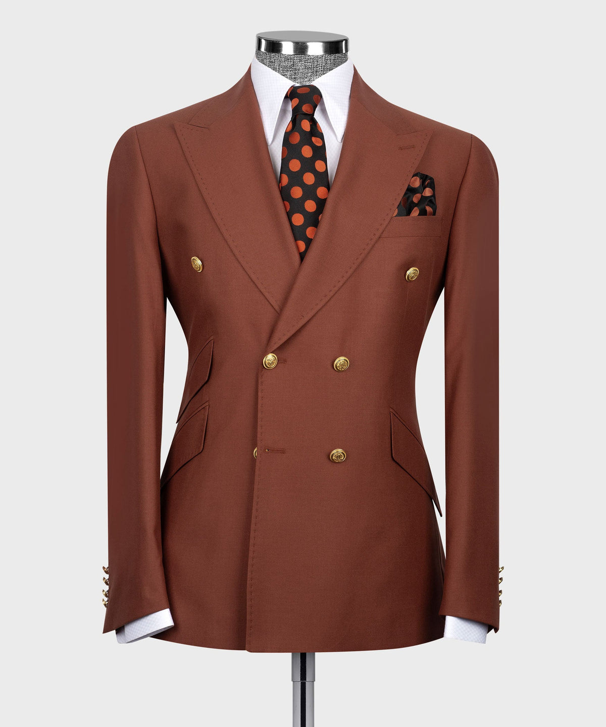 Burgundy Double-Breasted Suit - Style 04