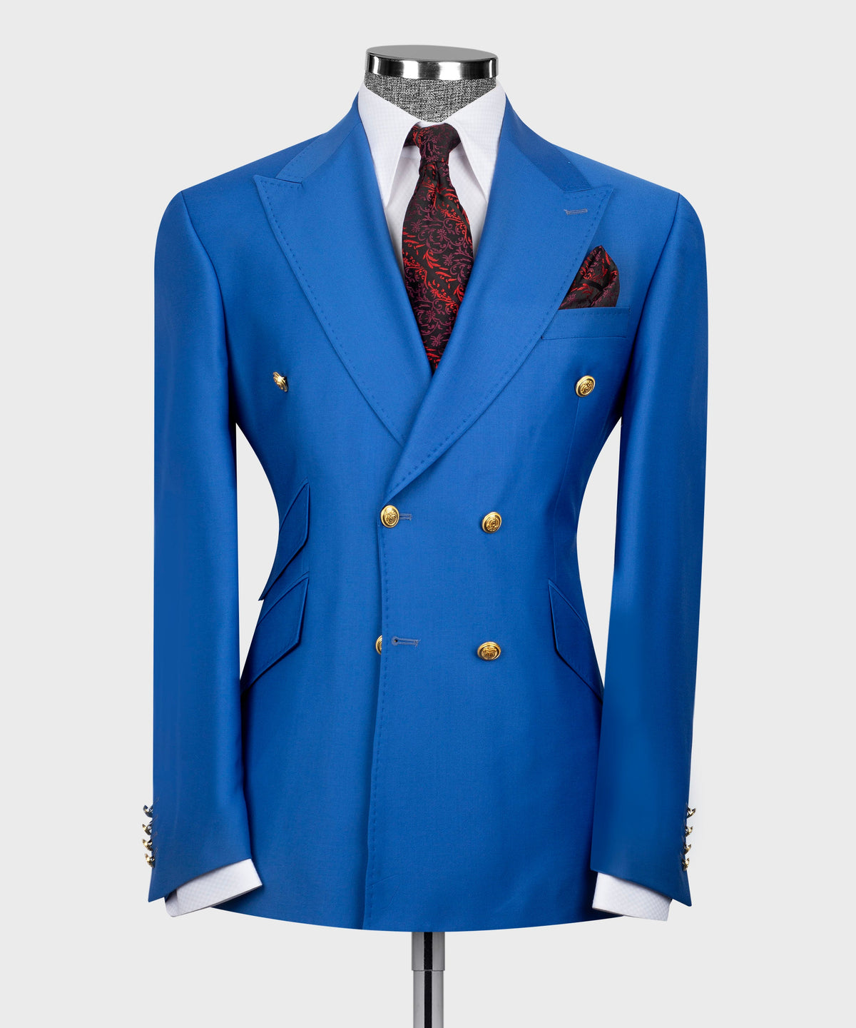 Blue Double-Breasted Suit - Style 05