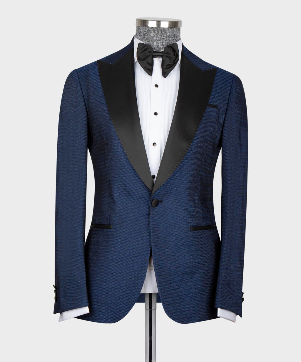 Navy Blue - Black Lapel Tuxedo