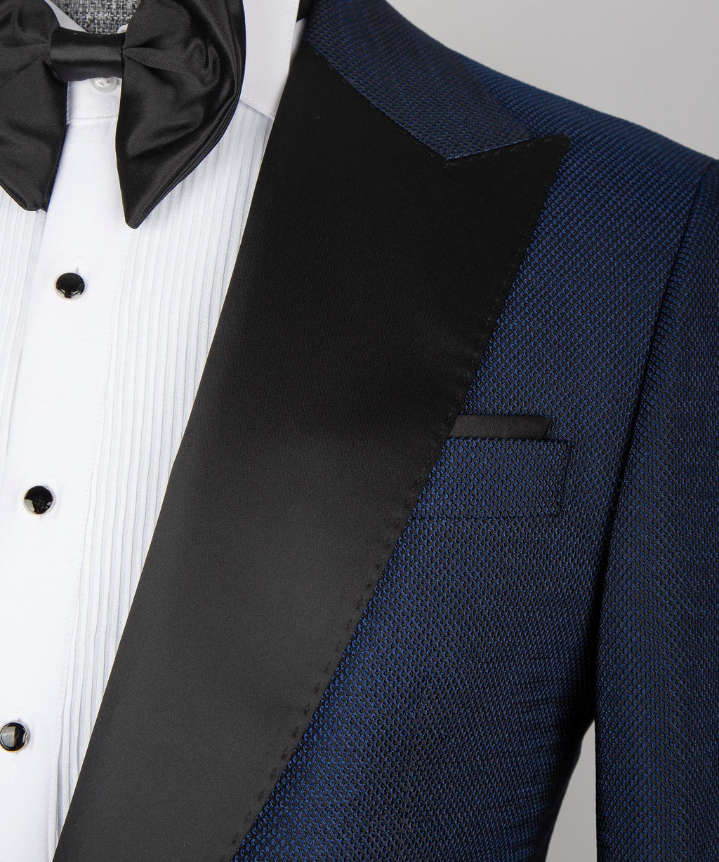 Navy Blue - Black Lapel Tuxedo