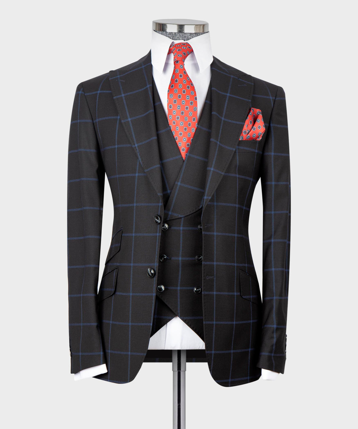Black Three-Piece Suit - Style 16