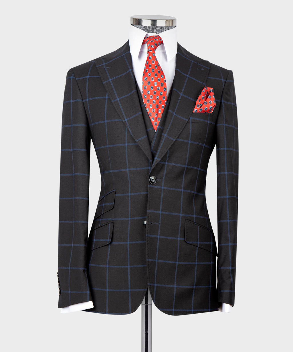 Black Three-Piece Suit - Style 16