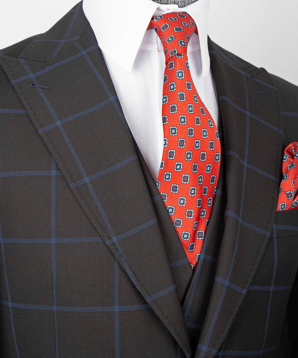 Black Three-Piece Suit - Style 16