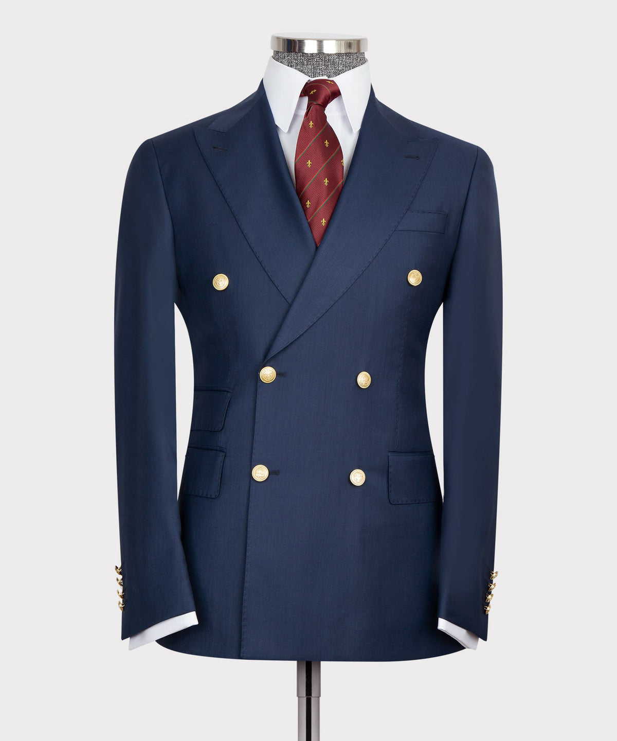 Double-Breasted Gold-Button Suit - Style 02