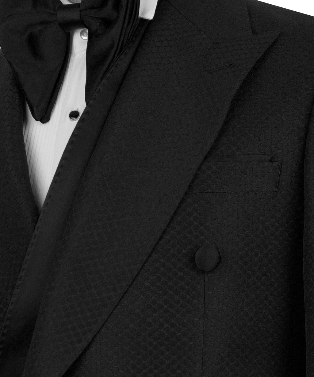 Black and Green Long Shawl-Lapel Tuxedo