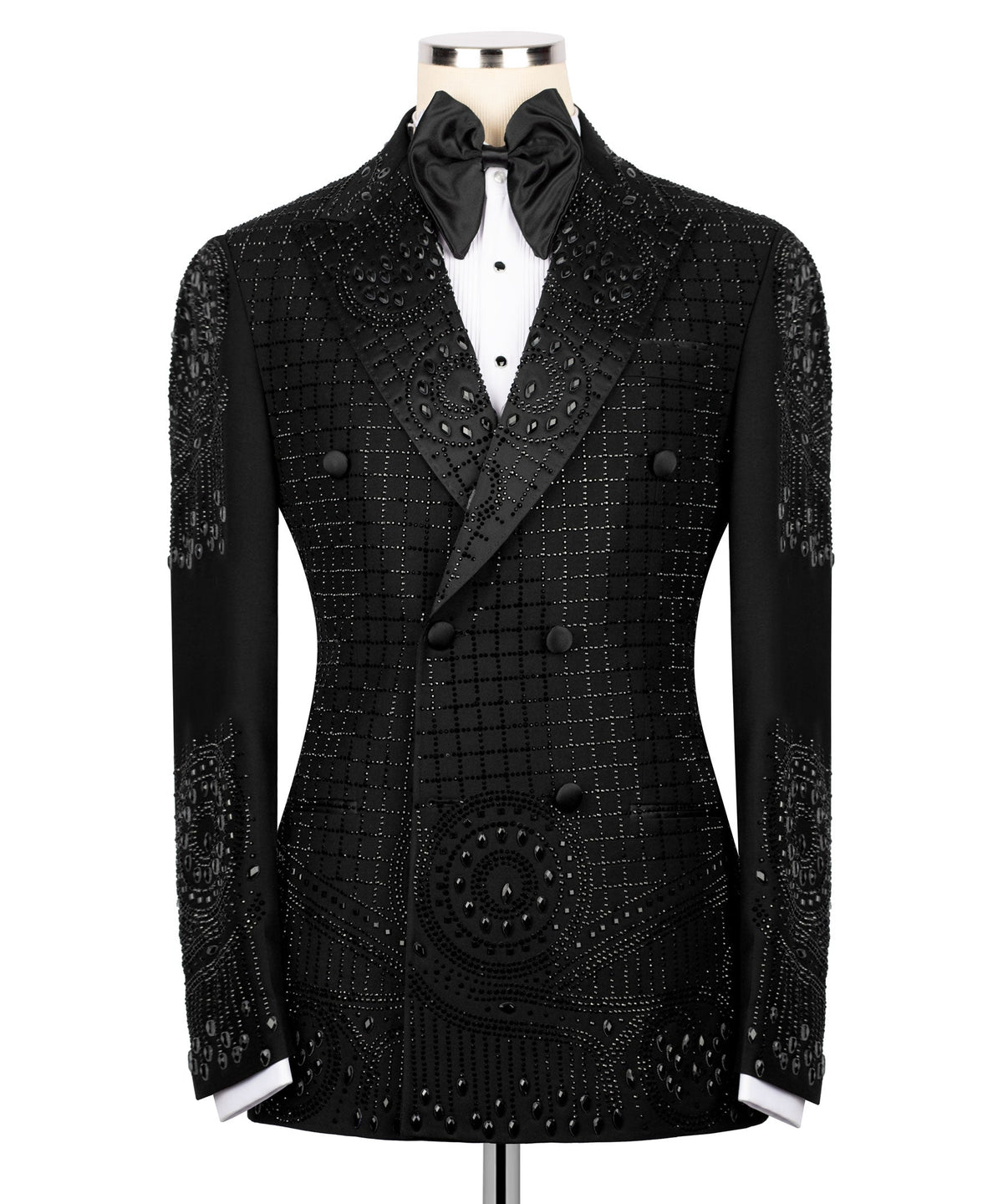 Black Embroidered Detail Tuxedo - Style 01