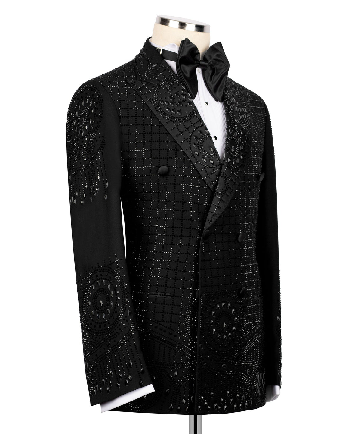 Black Embroidered Detail Tuxedo - Style 01