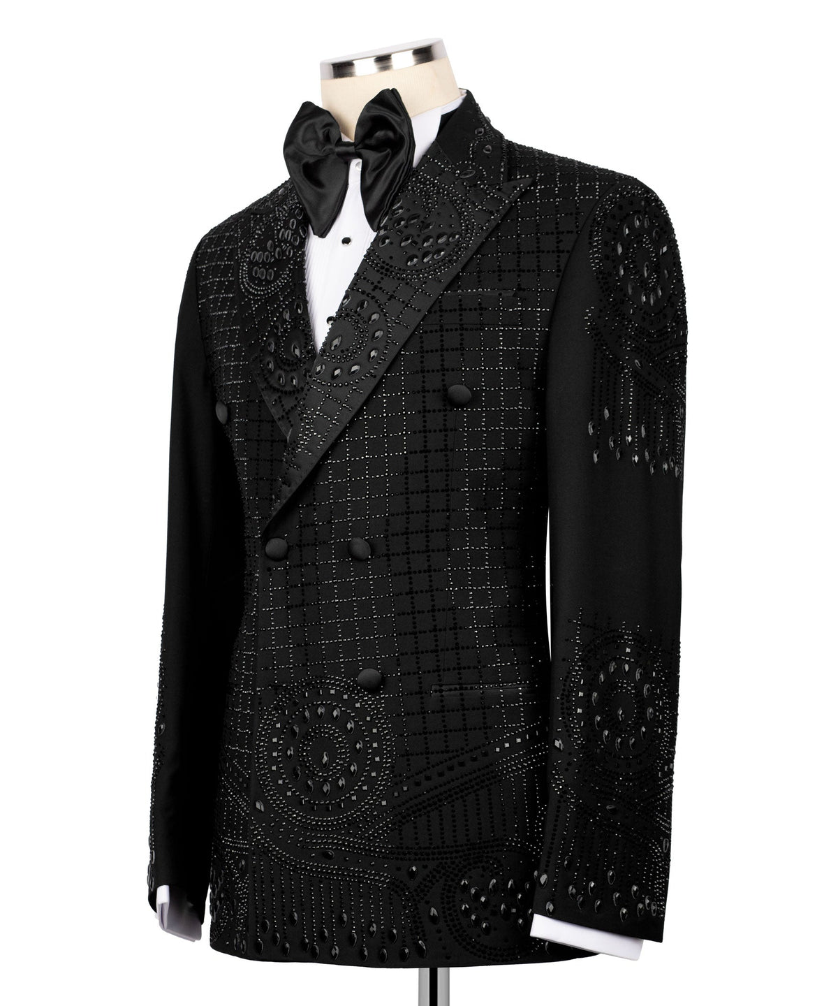 Black Embroidered Detail Tuxedo - Style 01