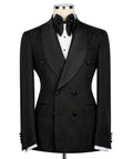 Black Double-Breasted Tuxedo - Style 01