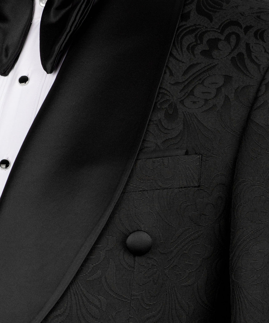 Black Double-Breasted Tuxedo - Style 01