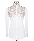 White Stone-Embellished Dress Shirt - Style 06