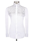 White Stone-Embellished Dress Shirt - Style 04