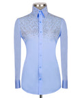 Blue Stone-Embellished Dress Shirt - Style 01