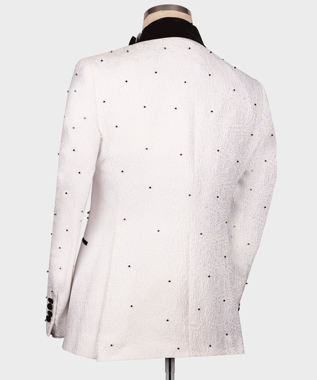 Floral-Patterned White Tuxedo