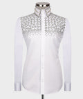 White Shirt - Black Stone-Embellished - Style 01