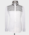 White Shirt - Black Stone-Embellished - Style 03