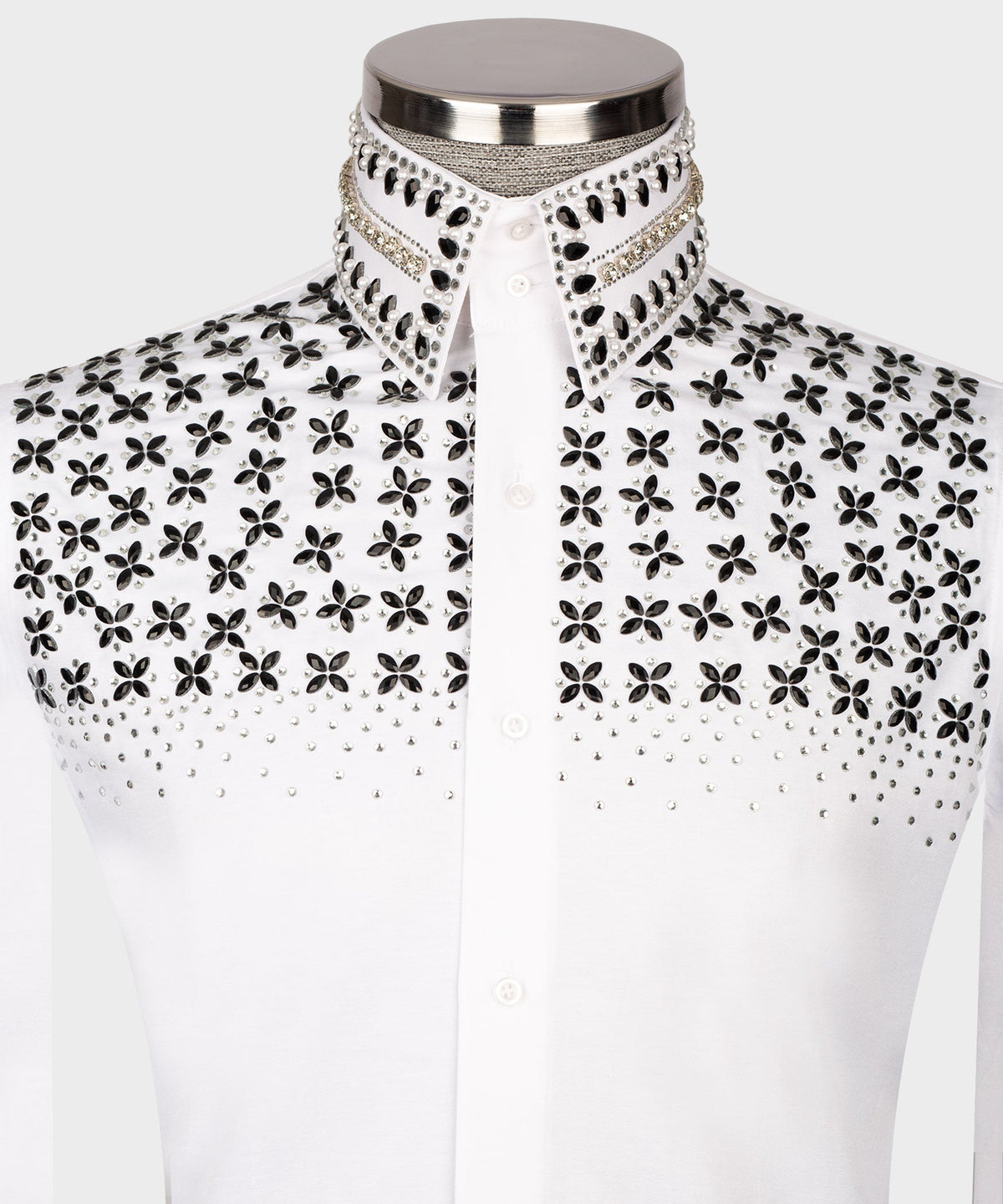 White Shirt - Stone-Embellished