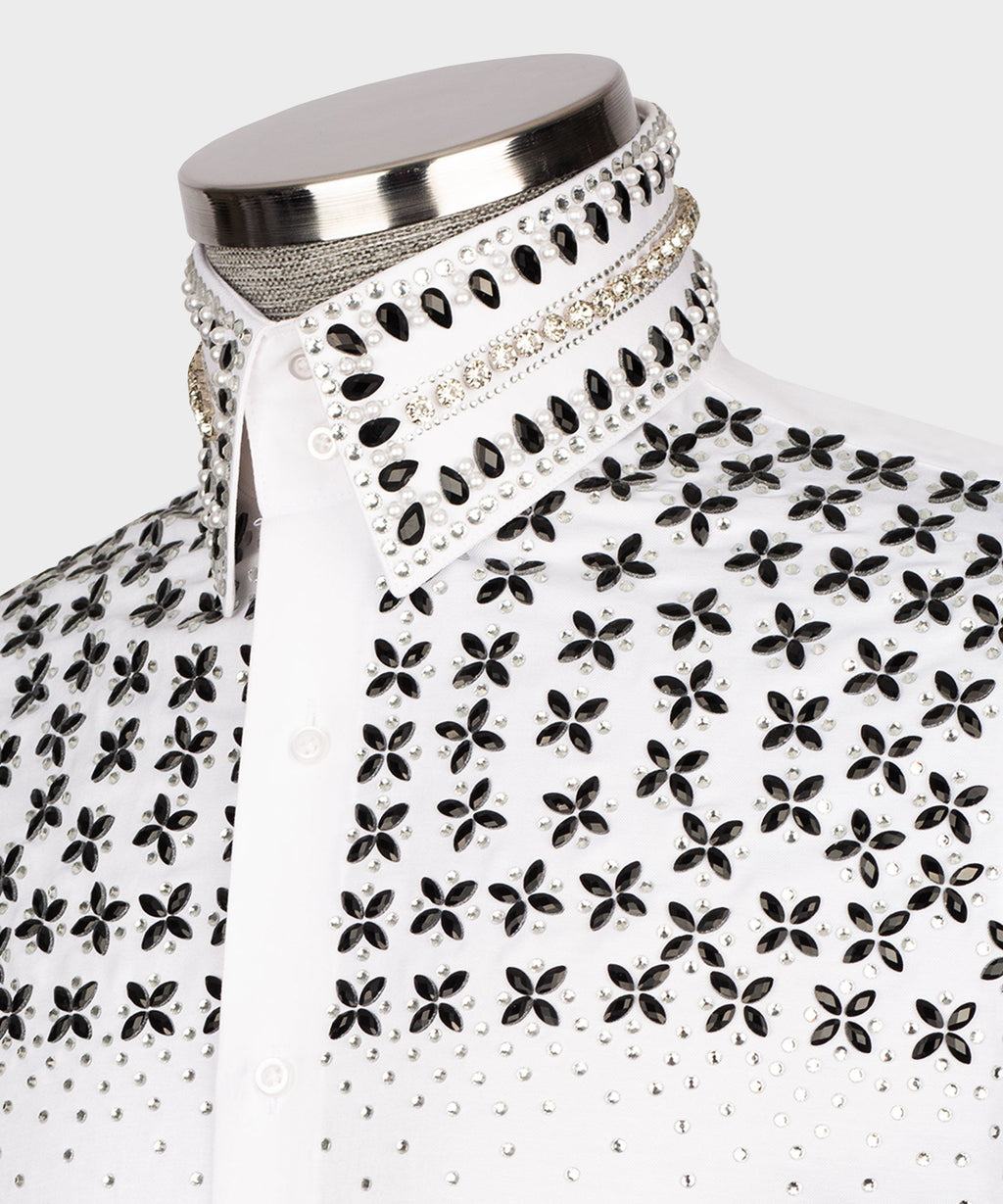 White Shirt - Stone-Embellished