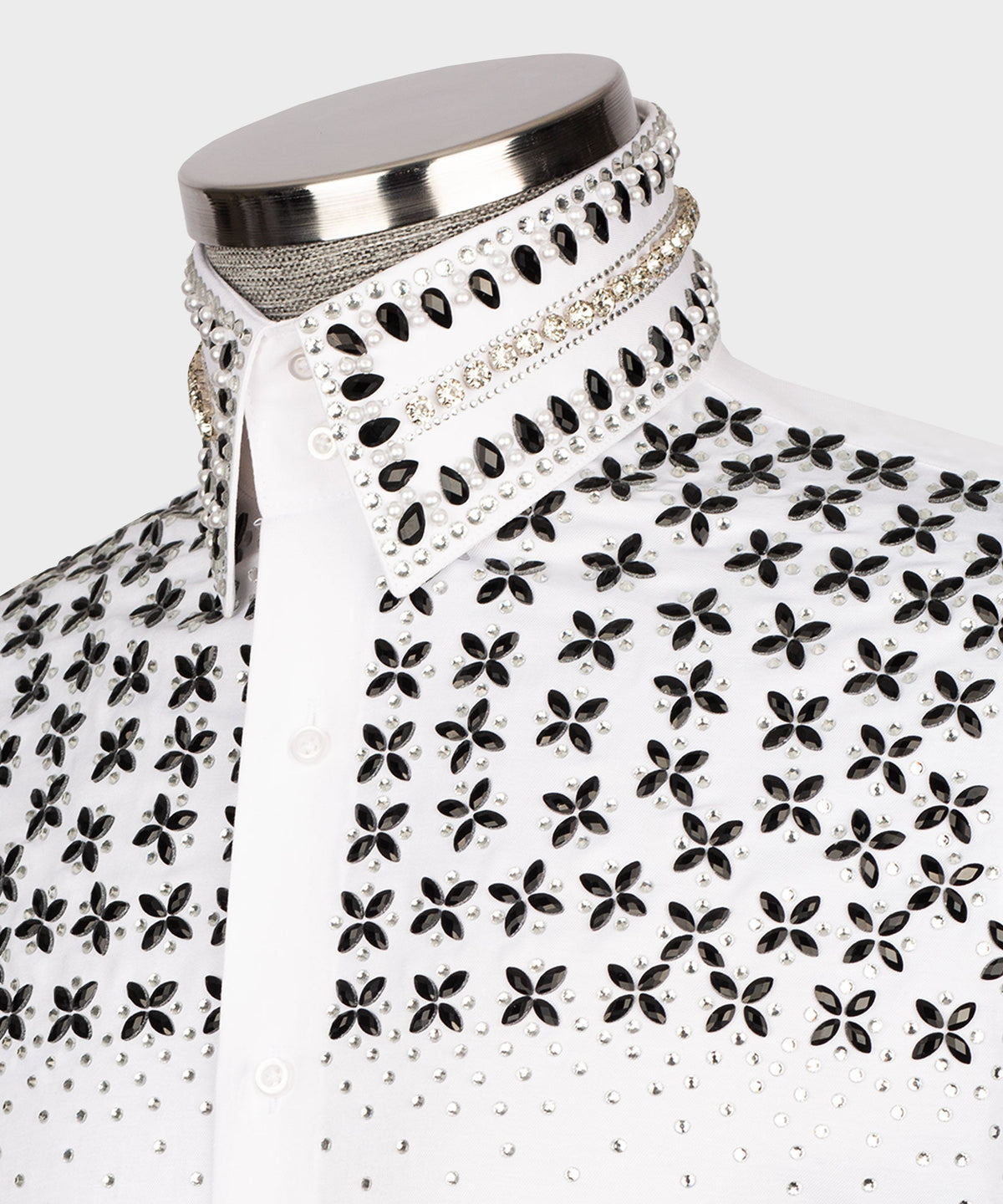 White Shirt - Stone-Embellished