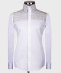 White Shirt - Silver and Pearl Stonework