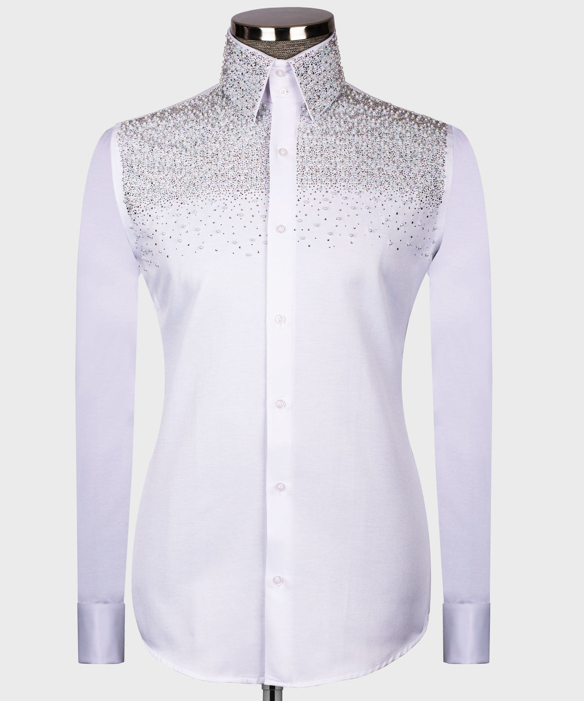 White Shirt - Silver and Pearl Stonework