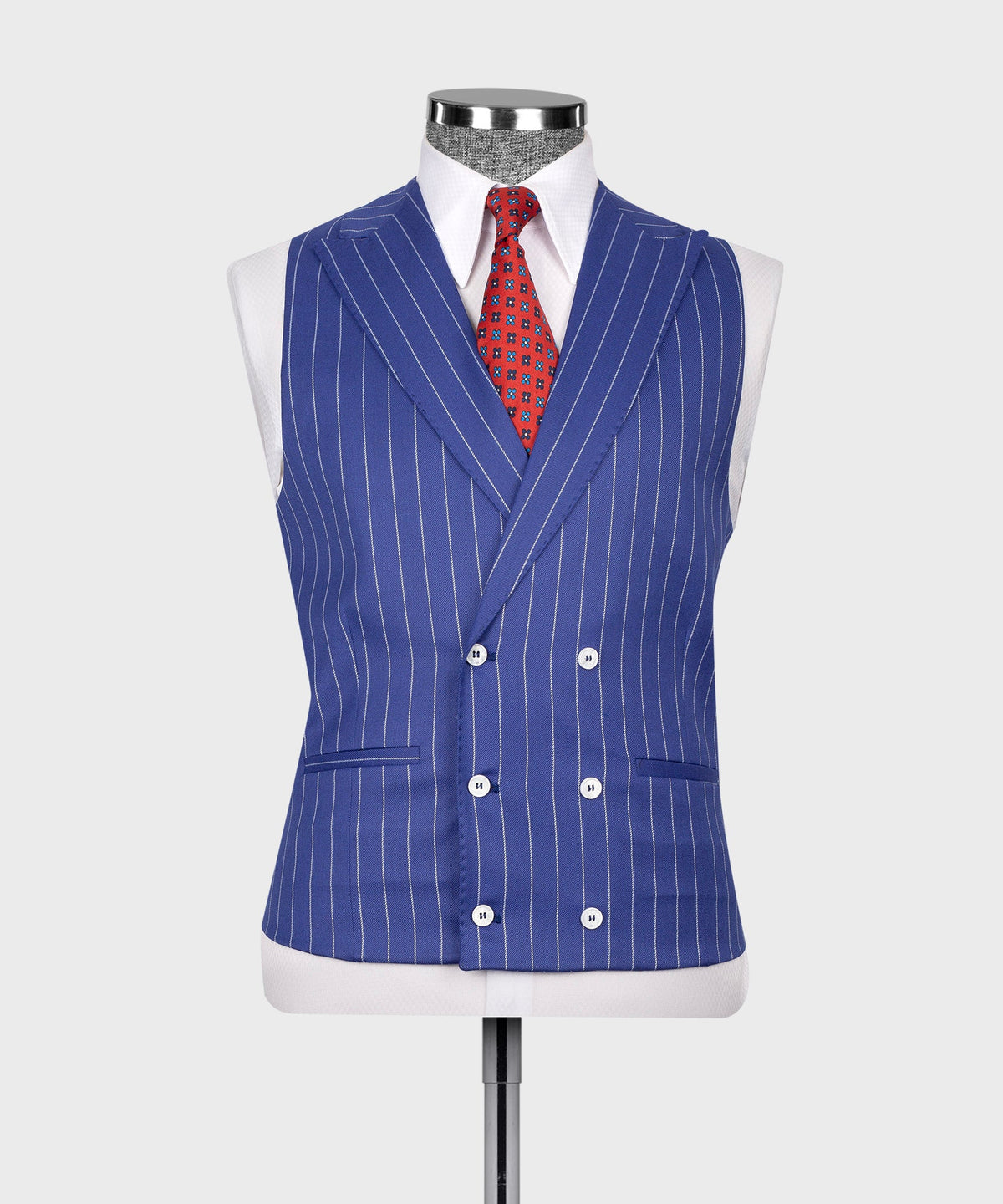 Striped Three-Piece Suit - Navy Blue