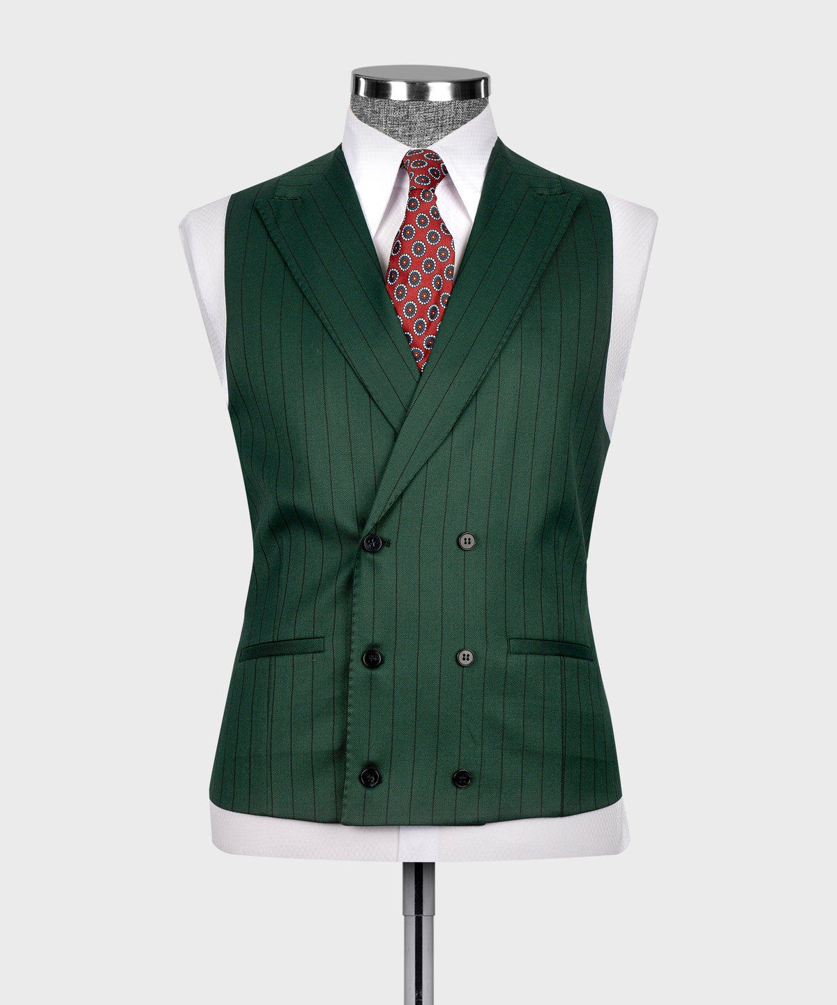 Striped Three-Piece Suit - Green