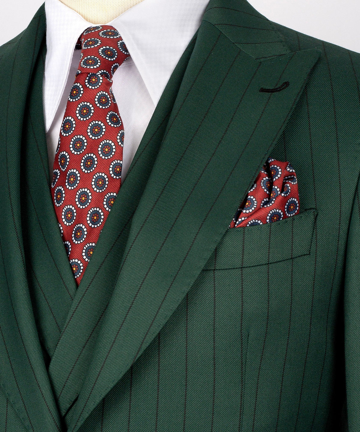 Striped Three-Piece Suit - Green