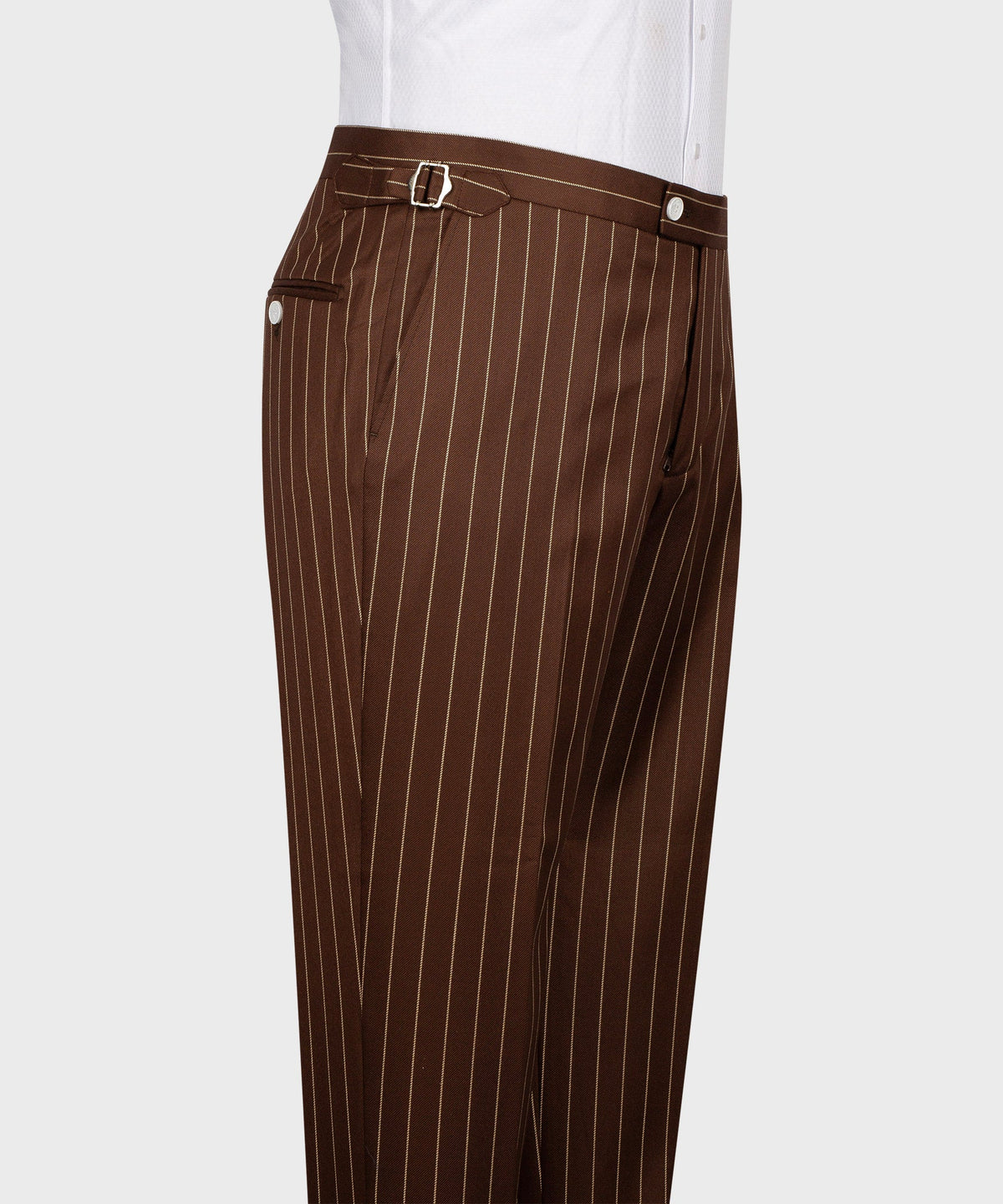 Striped Three-Piece Suit - Brown