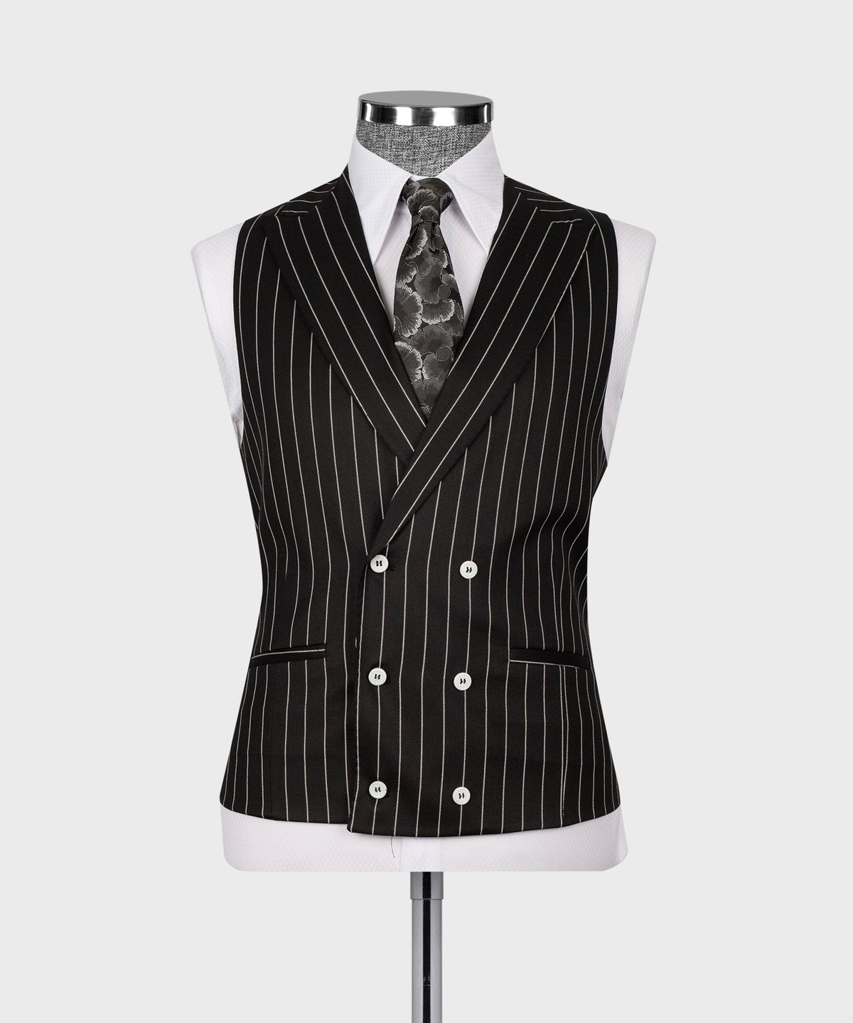 Striped Three-Piece Suit - Black