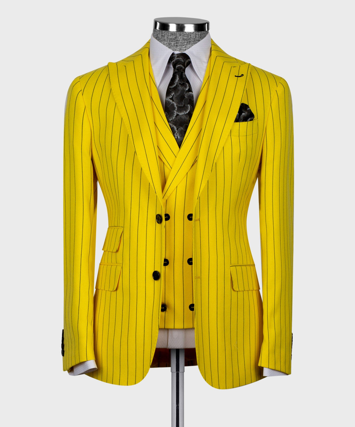 Striped Three-Piece Suit - Yellow