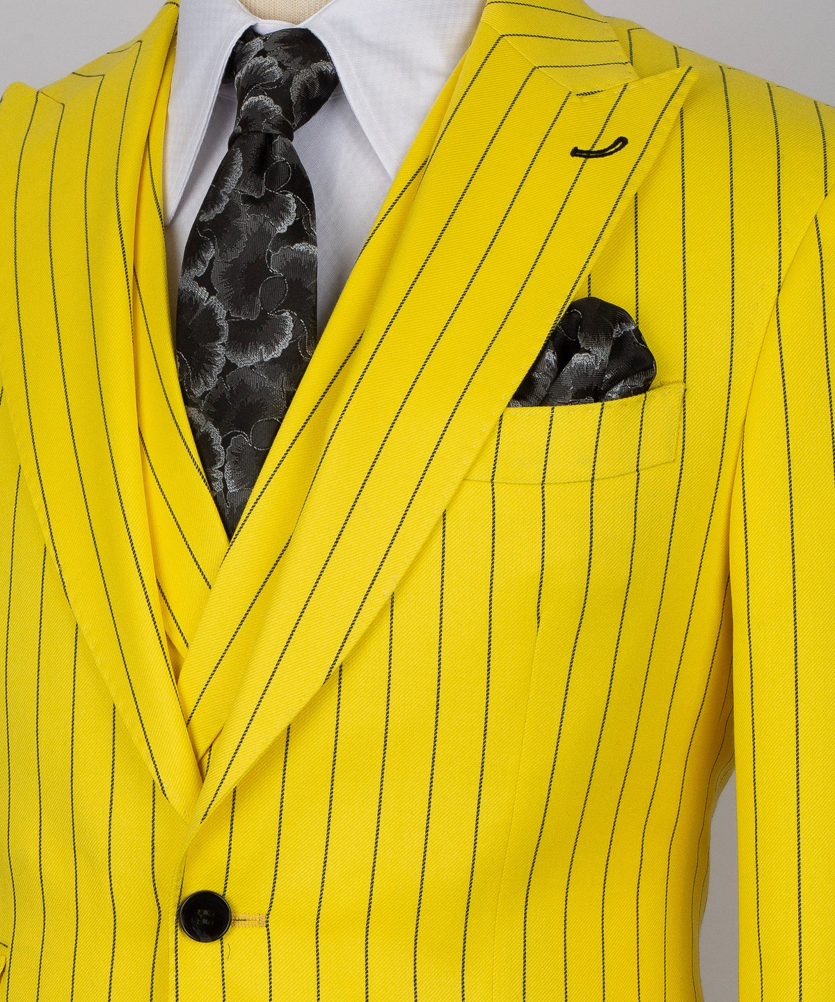 Striped Three-Piece Suit - Yellow