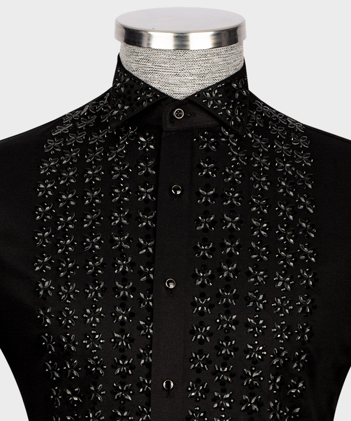 Black Shirt - Black Stone-Embellished