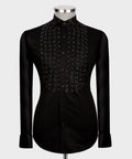 Black Shirt - Black Stone-Embellished