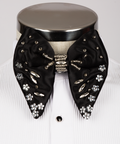 Black Stone-Embellished Bow Tie - Style 07