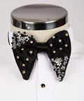 Black Stone-Embellished Bow Tie - Style 05