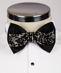 Black Stone-Embellished Bow Tie - Style 04