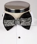 Black Stone-Embellished Bow Tie - Style 03