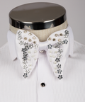 Silver Stone-Embellished Bow Tie - Style 01
