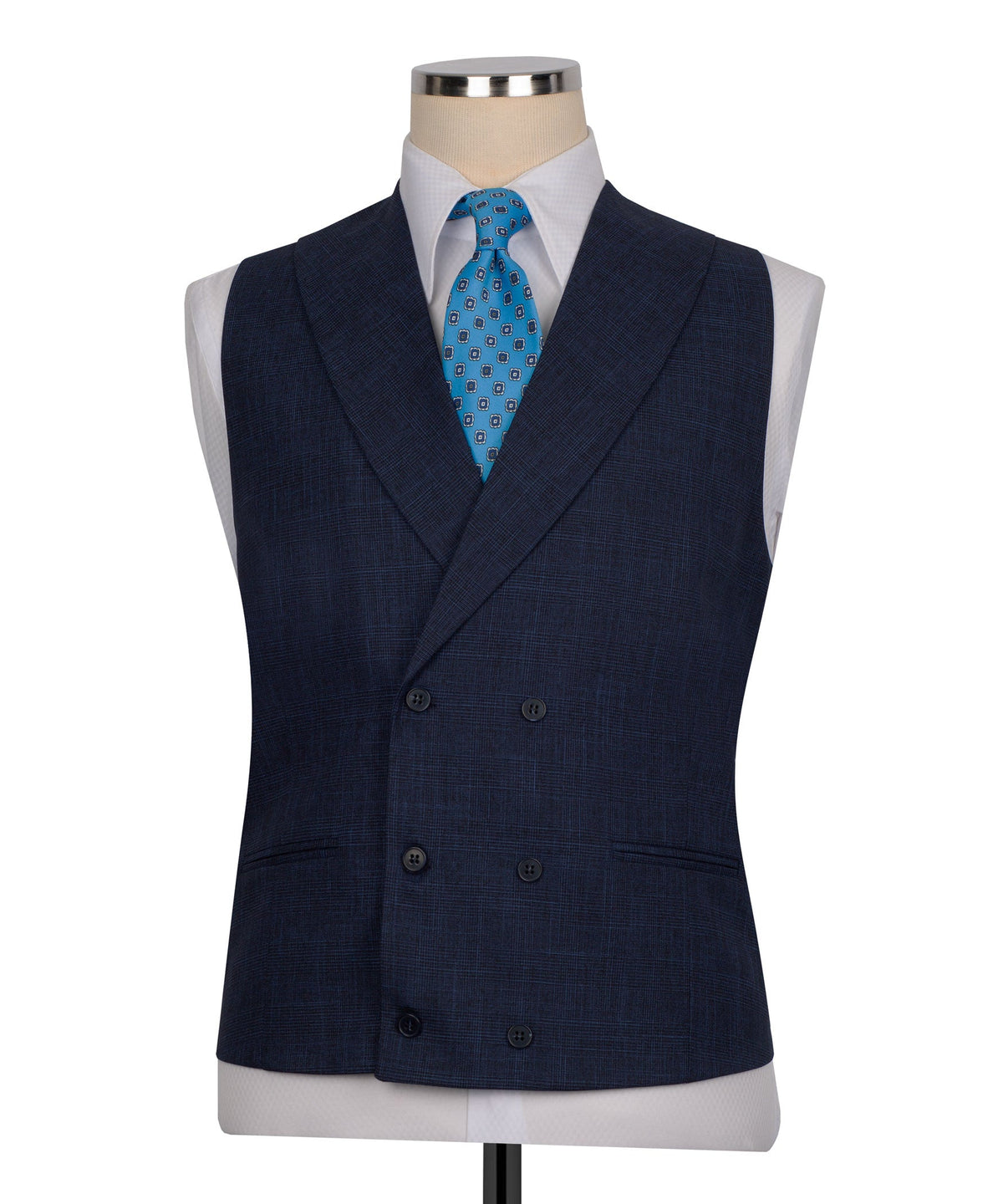 Black Plaid Three-Piece Suit - Style 03